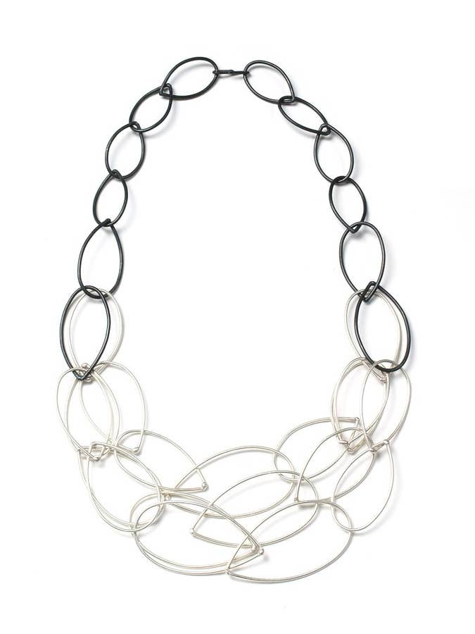 Emma Necklace in steel and silver for wholesale by Megan Auman