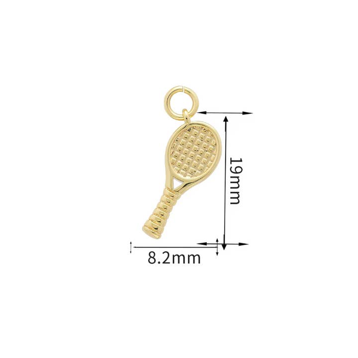 Deep South Originals, LLC - Wholesale Individual Charm/Pendant - Simple Tennis Racket Charm ~ Deep South Originals