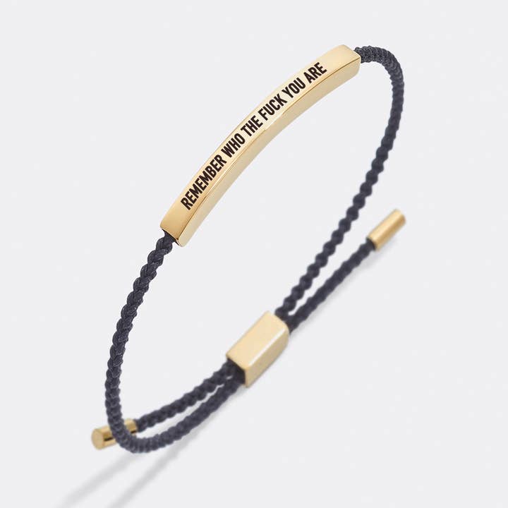 Bold Remember Who the F♥ck You Are Tube Bracelet for wholesale by Mint & Lily