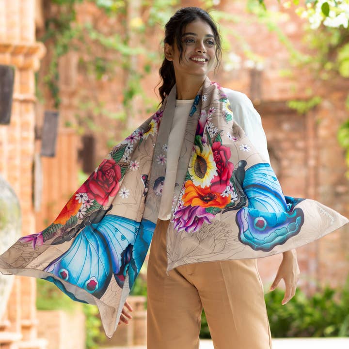 Lenço de chiffon impresso - 3300 por atacado de Anuschka | Vanya Lara (USA)