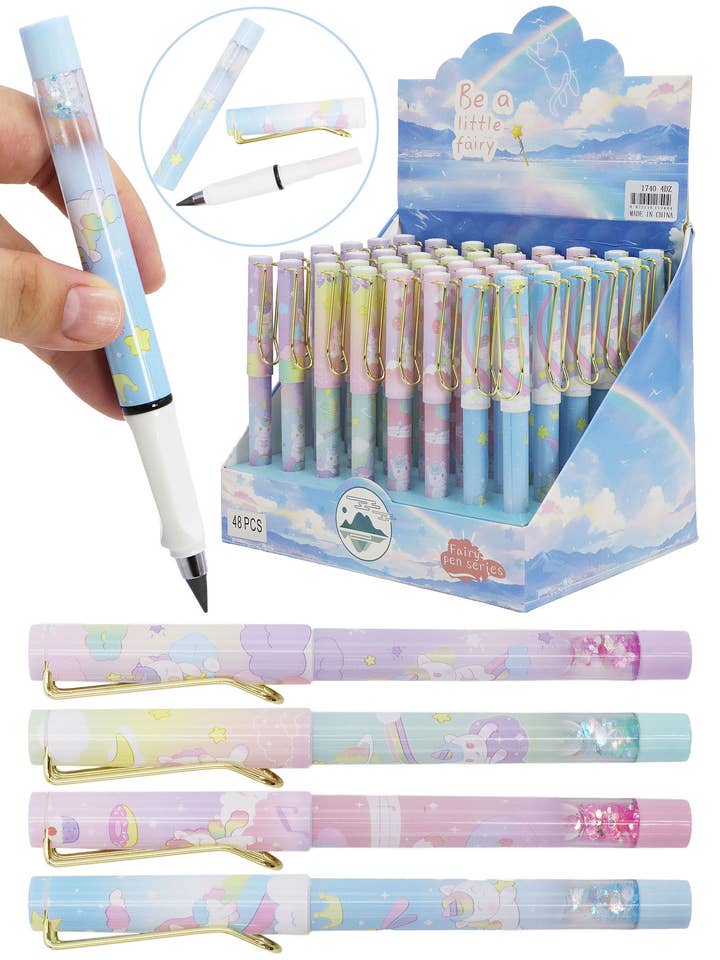 Unicorn Fairy Everlasting Inkless Pen W/ Eraser for wholesale by Cap Zone