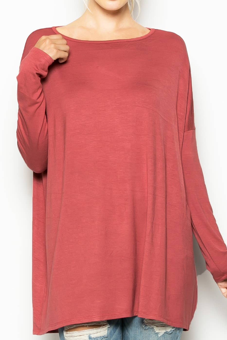 A.gain – wholesale Tunic – Women’s – 10130L07 Heavy Weight Rayon Jersey Long Sleeve Top1