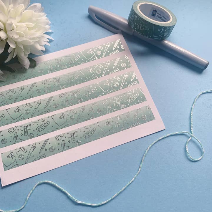 Planner Lover Washi Tape - Fresh mint - Silver foiled por atacado de BrithzyCrafts