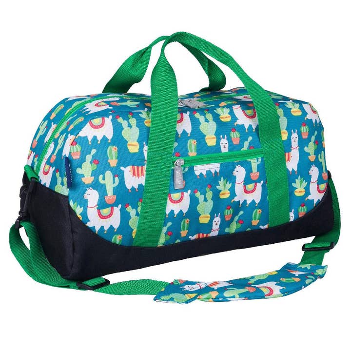 Wildkin - Wholesale Weekender Bag - Kids - Llamas and Cactus Green Overnighter Duffel Bag1