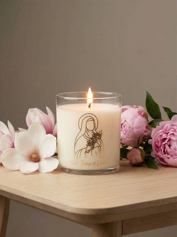 Saint Therese of Lisieux Candle for wholesale by Pax Rosa
