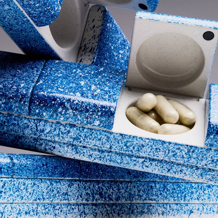 AndAgain 7-Day Pill Case in Blueberry (Hand-Painted Edition) for wholesale by And Repeat