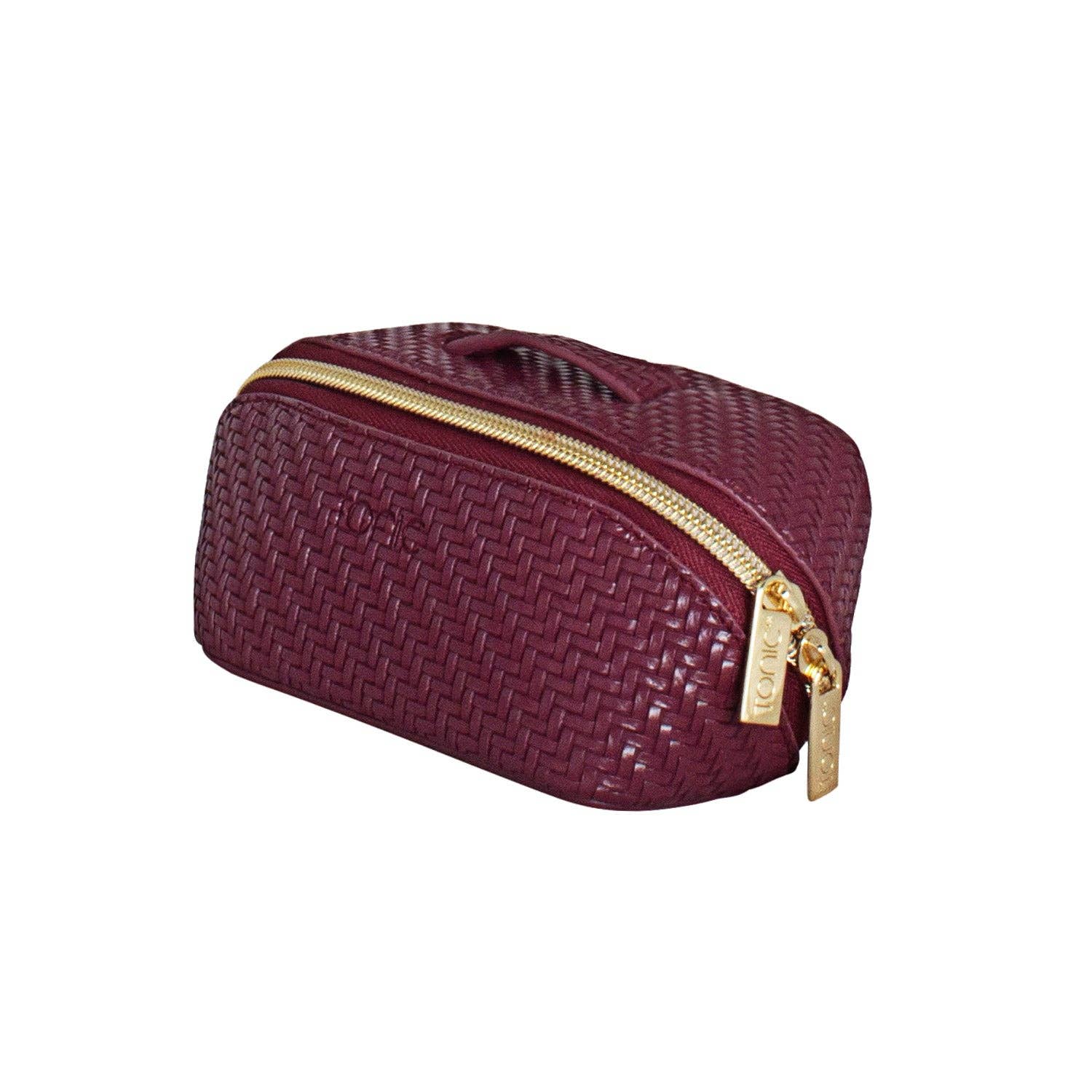Tonic Australia - Wholesale Make-up/cosmetic bag - Herringbone Beauty Bag Small Plum2