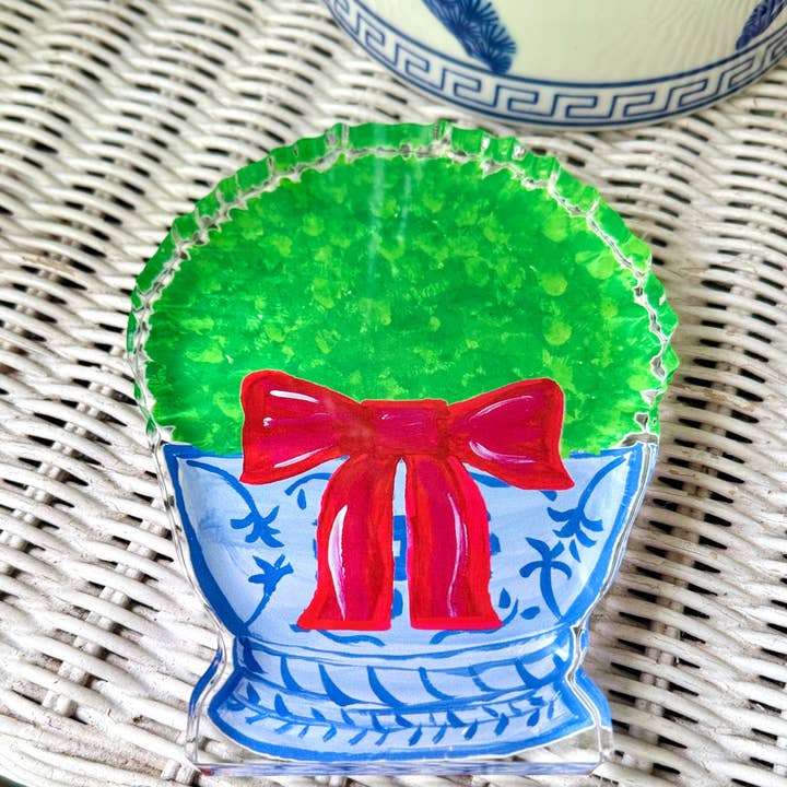 Lemondaisy Design - Wholesale Christmas Decoration - Acrylic Block Chinoiserie Christmas Boxwood4