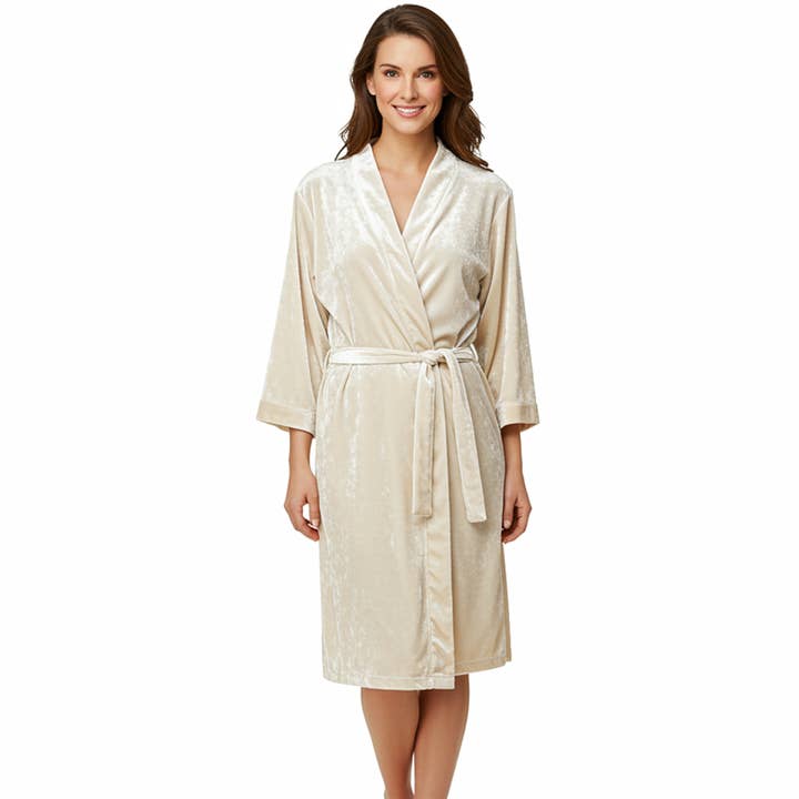 Robe de Veludo Personalizado para Noiva e Dama de Honor por atacado de The Blissful