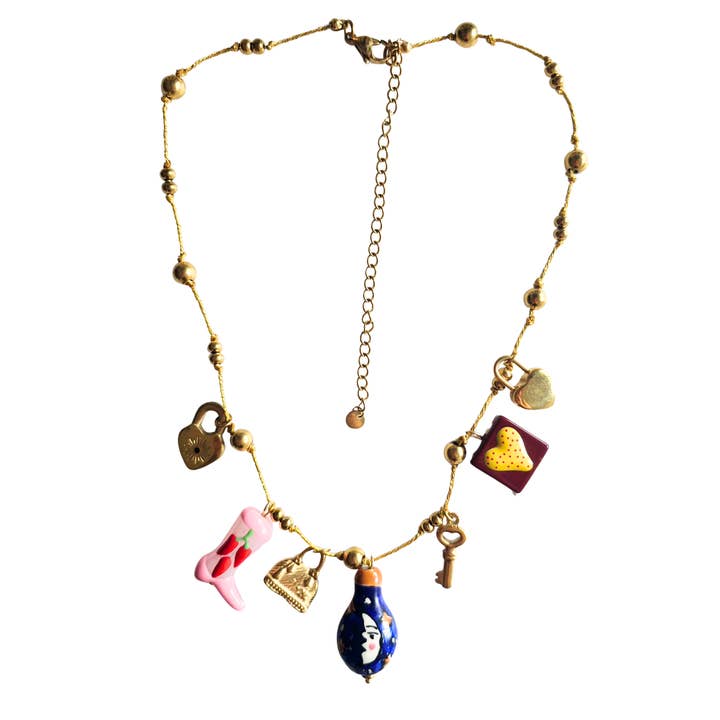 18K Gold Plated Charm Necklace EV9 for wholesale by ZODA