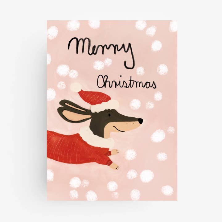 * Merry Christmas Dachshund * Postcard for wholesale by Ute Arnold / Hej.Ibiza