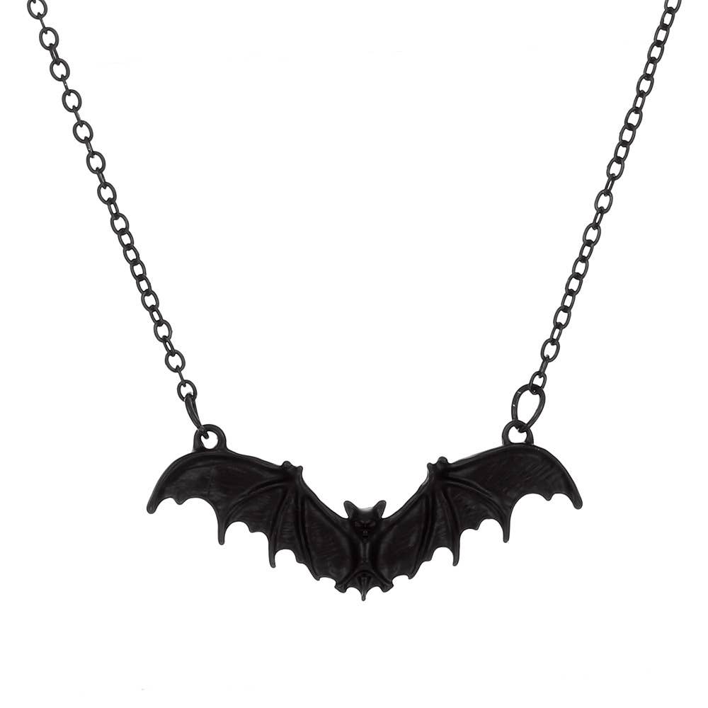 SALINA TRADING INC - Wholesale Pendant/Charm Necklace - Halloween Women Dark Gothic Style Bat Necklace0