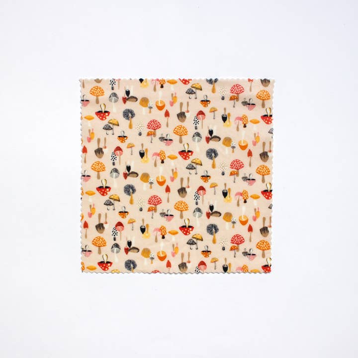 Goldilocks Goods - Wholesale Food Storage Wrap/Bag - Reusable Beeswax Food Wraps: Mushrooms Single Medium4