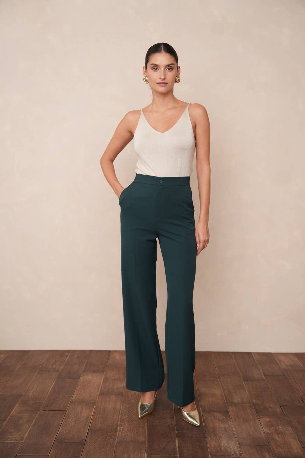 Attentif Paris - Vente Pantalon – femme - [Timeless] Pantalon unie coupe droite26