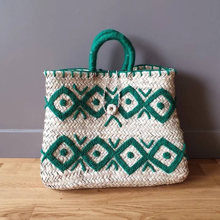 MIRAMAR Store - Vendita all'ingrosso Borsa tote - Donna - Borse in paglia marocchina tessute a mano con motivi geometrici