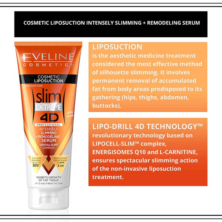 Eveline Cosmetics - Wholesale Anti-Aging Moisturizer - Slim Extreme 4D Liposuction Slimming and Remodeling Serum