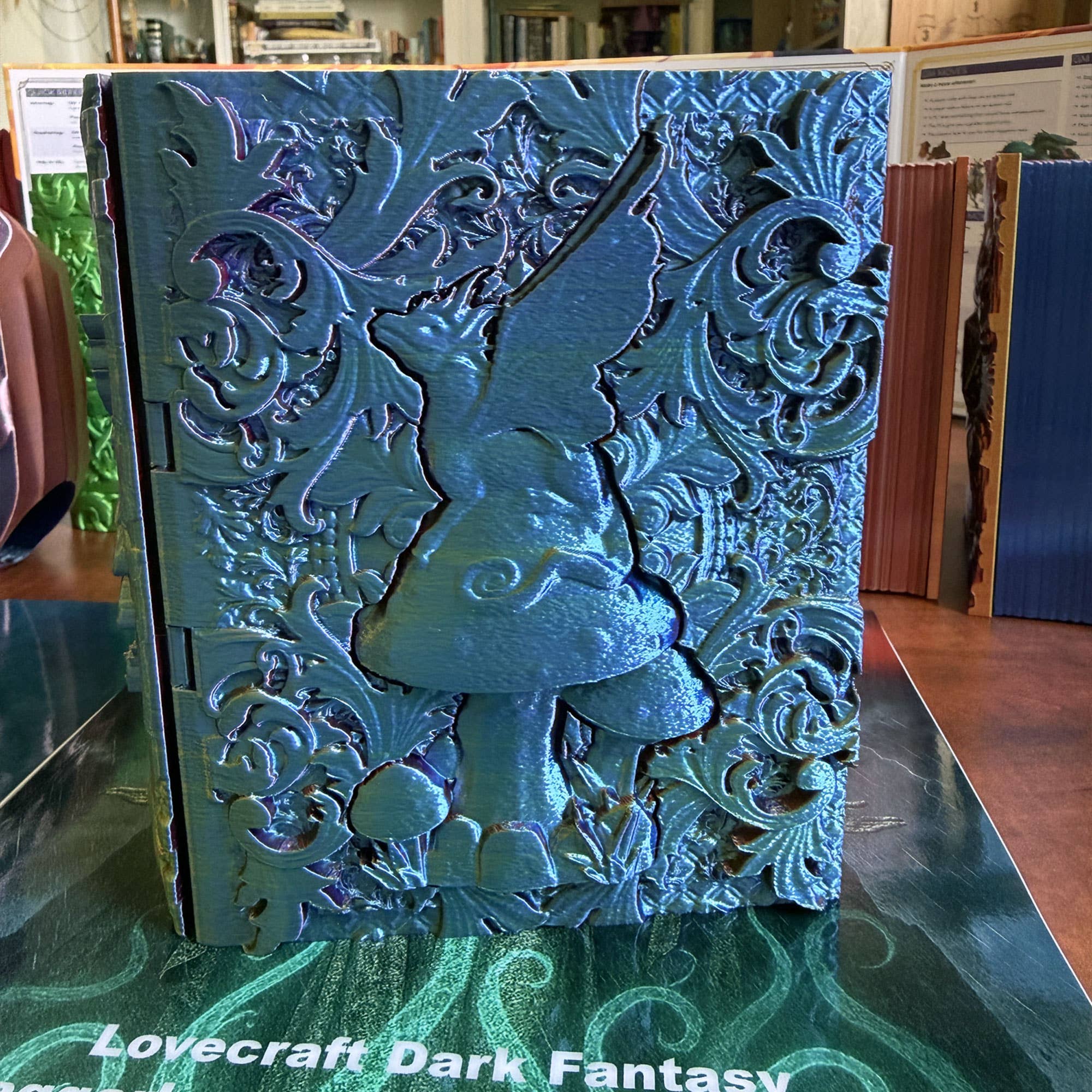 American Carver LLC - Wholesale Dice - Fey Dragon Reforged Tome: TTRPG, MTG, Pokemon, D&D Gaming!1