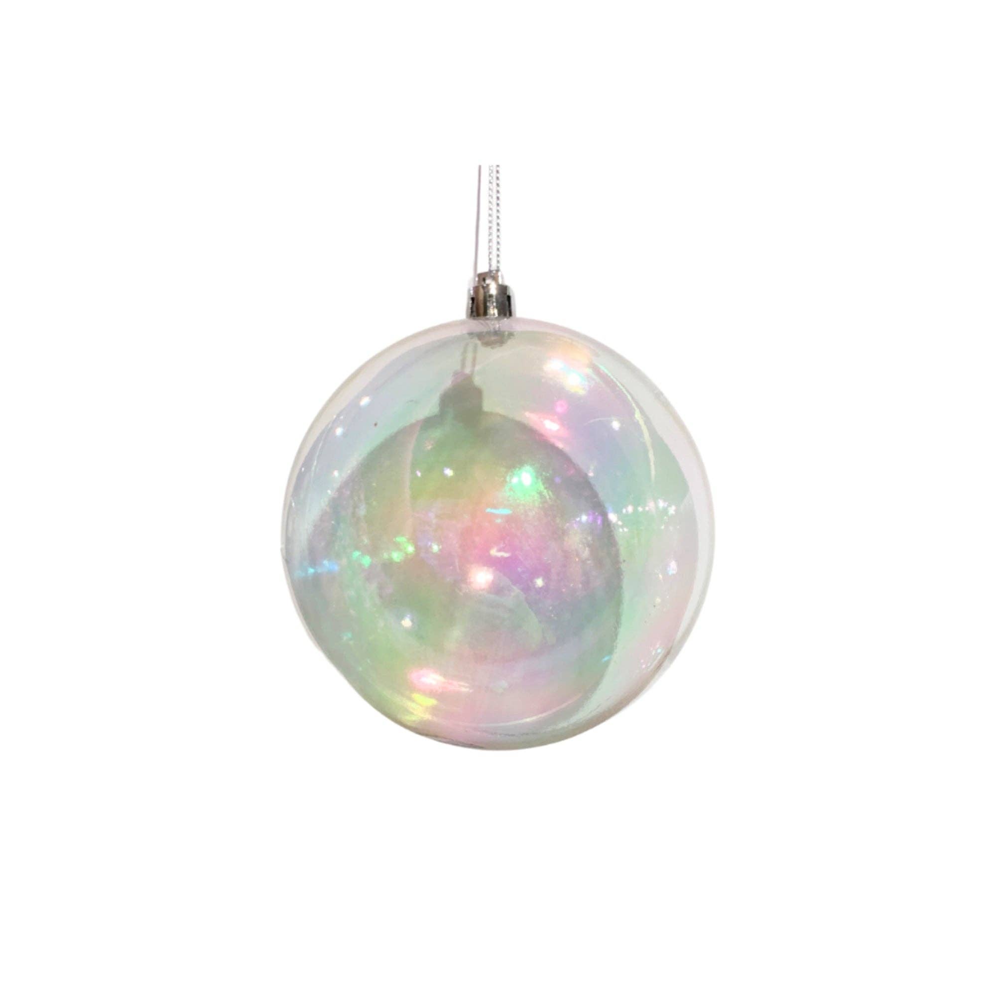David Christopher's Collection - Wholesale Ornament - Clear Iridescent Plastic Ball Ornament 4"