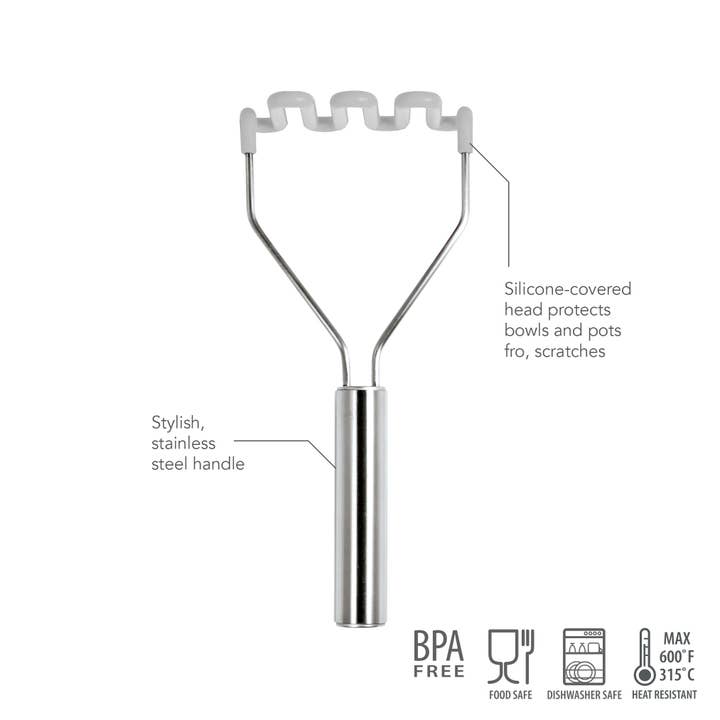 Ventures Int'l Products Inc. - Wholesale Masher - TOVOLO® Silicone S/S Handle Potato Masher - Oyster Gray1