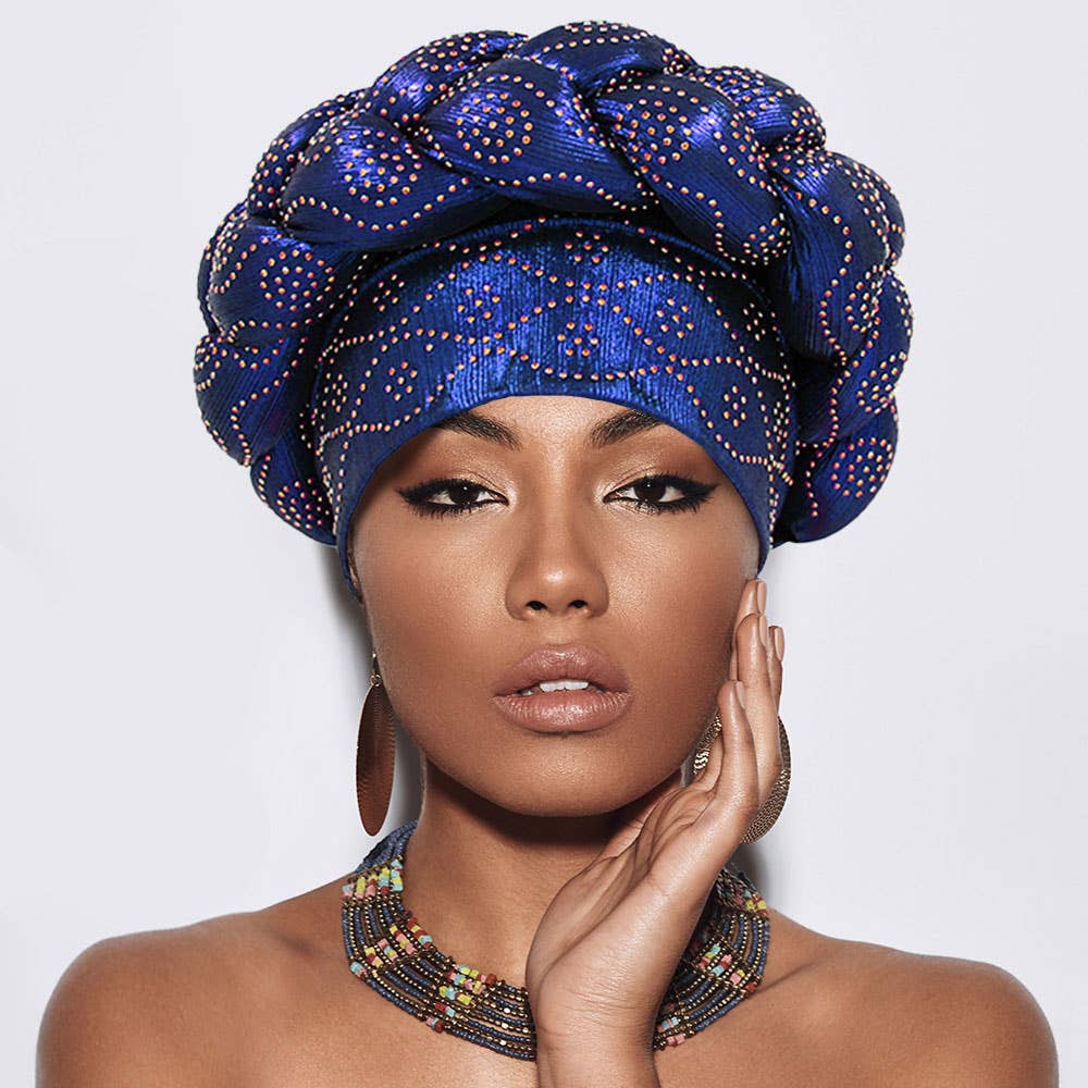 Sensibling Corp. - Wholesale Turban - Women's - Bling Studded Braided Turban Hair Wrap4