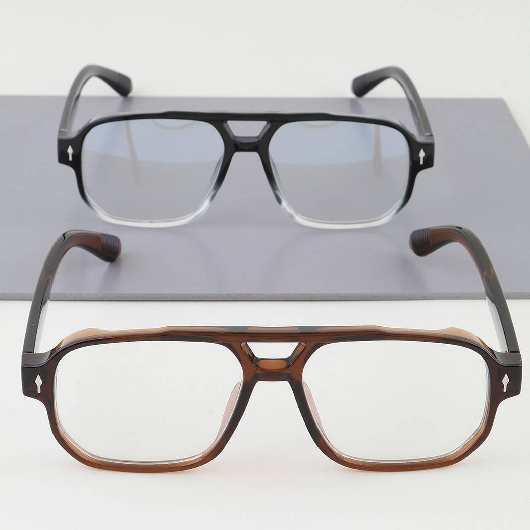 MIX  Ribbed Aviator Blue Light Blocker Optical Glasses for wholesale on Faire4