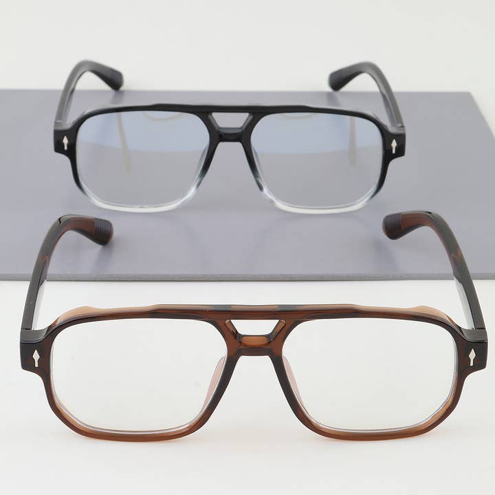 MIX Ribbed Aviator Blue Light Blocker Optical Glasses for wholesale on Faire4
