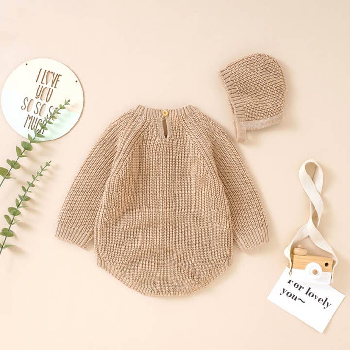 MyKids-USA® - Wholesale Bodysuit (Non-Footed) - Baby - Baby Solid Color Long Sleeve Knitted Woolen bodysuit3