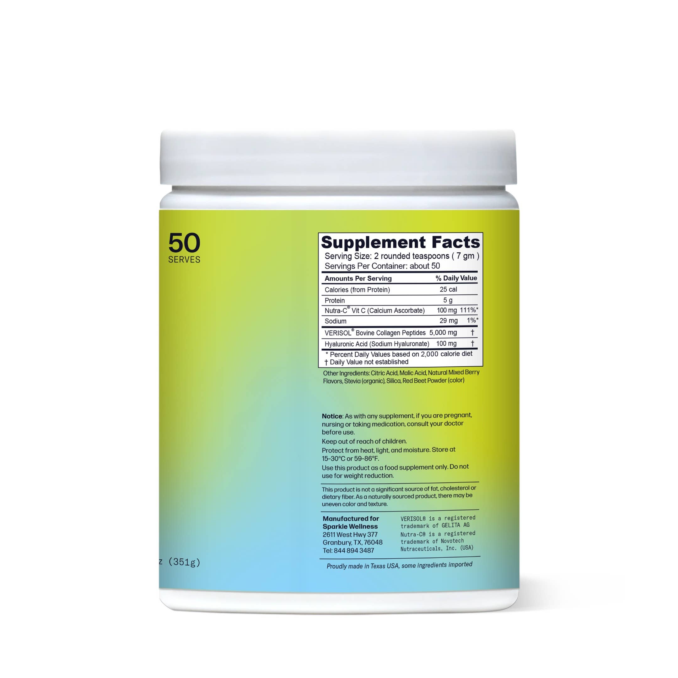 Sparkle Wellness - Wholesale Oral Supplement/Vitamin - Skin Boost Plus Collagen Powder (Mixed Berry) [50-serves]2