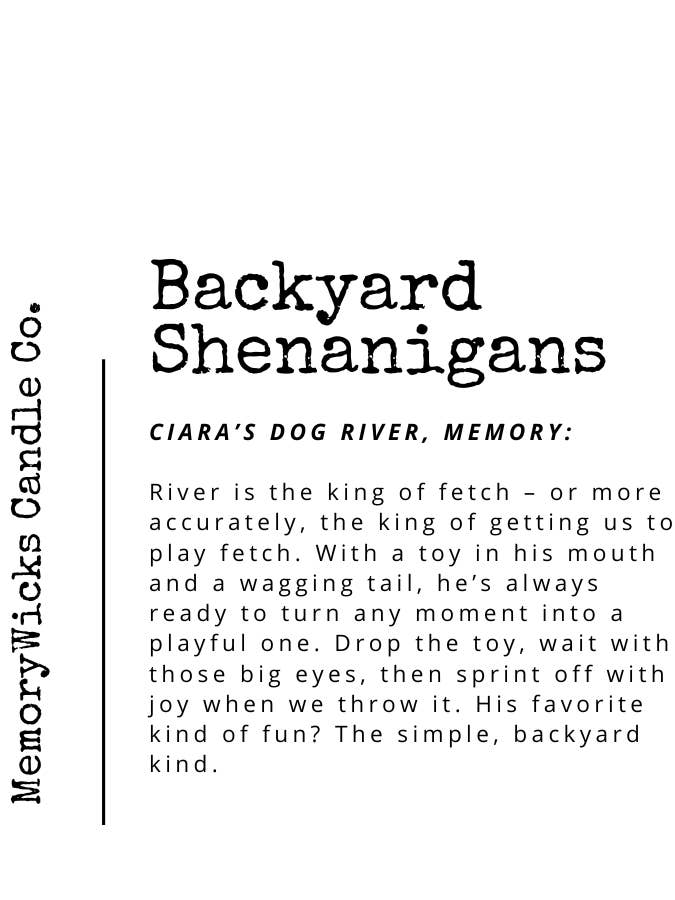 Backyard Shenanigans - 9oz Jar for wholesale by MemoryWicks Candle Co.