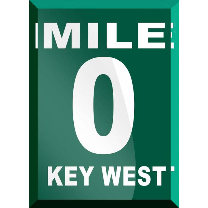 Key West 0 Mile Glass Magnet 50mm for wholesale by Sea Creations