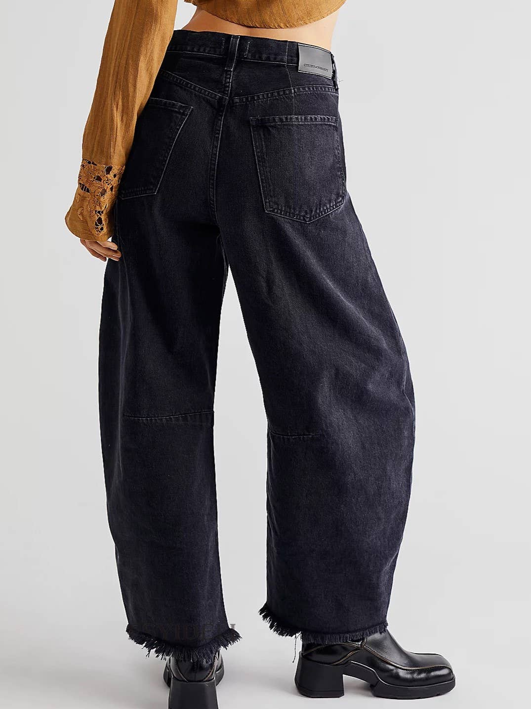 HIDDENBRAND - Wholesale Jeans - Women's - Raw-Edged Panelled Wide-Leg Straight-Leg Jeans10