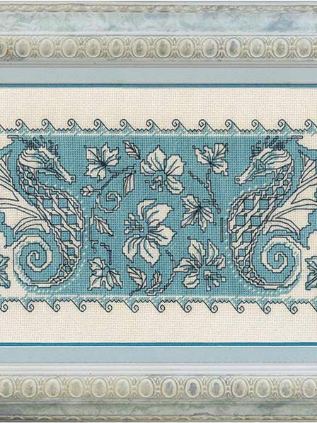 Kit de Ponto Cruz da Riolis 1703 Guardanapo/Painel Cavalo-Marinho por atacado de RIOLIS