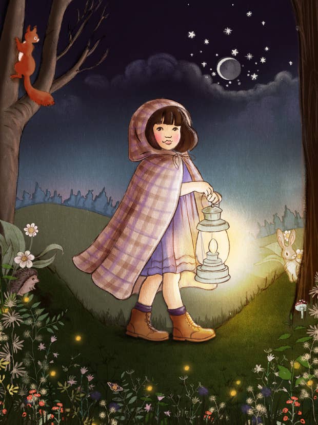 Postkarte Nächtlicher Garten für den Großhandel von Ollebol & Muis