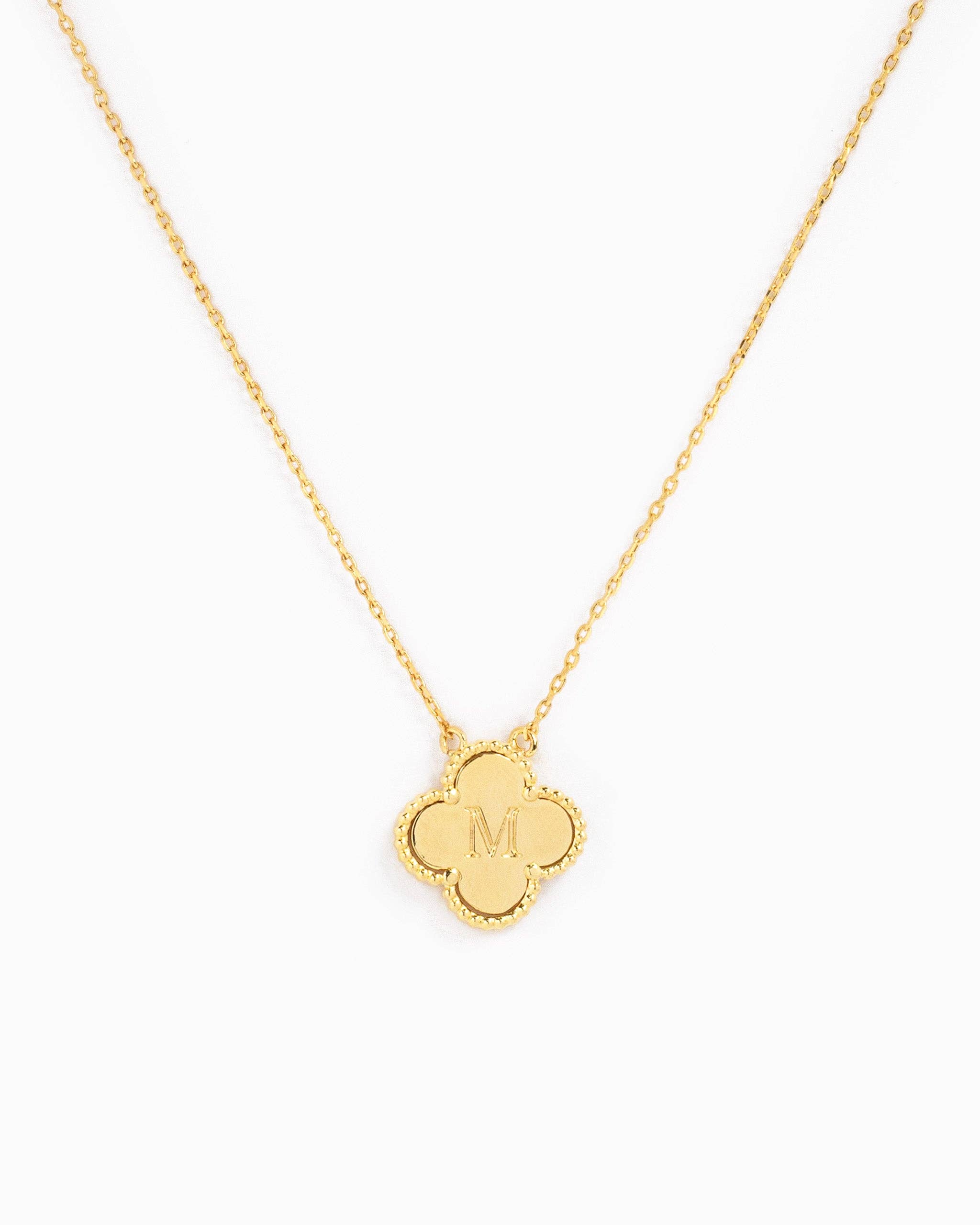 Sessori - Wholesale Pendant/Charm Necklace - Clover Letter Initial Pendant Necklace9