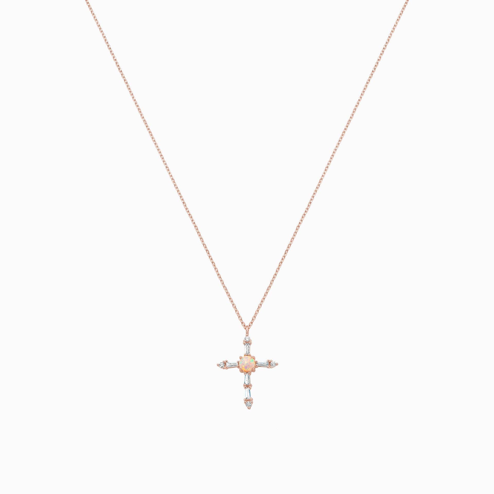 Bearfruit Jewelry - Wholesale Pendant/Charm Necklace - Opal Cross Necklace3