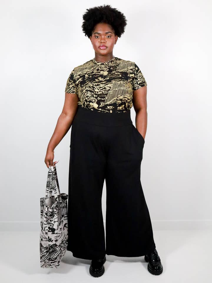 Black Wide Leg Pants for wholesale by Thief and Bandit