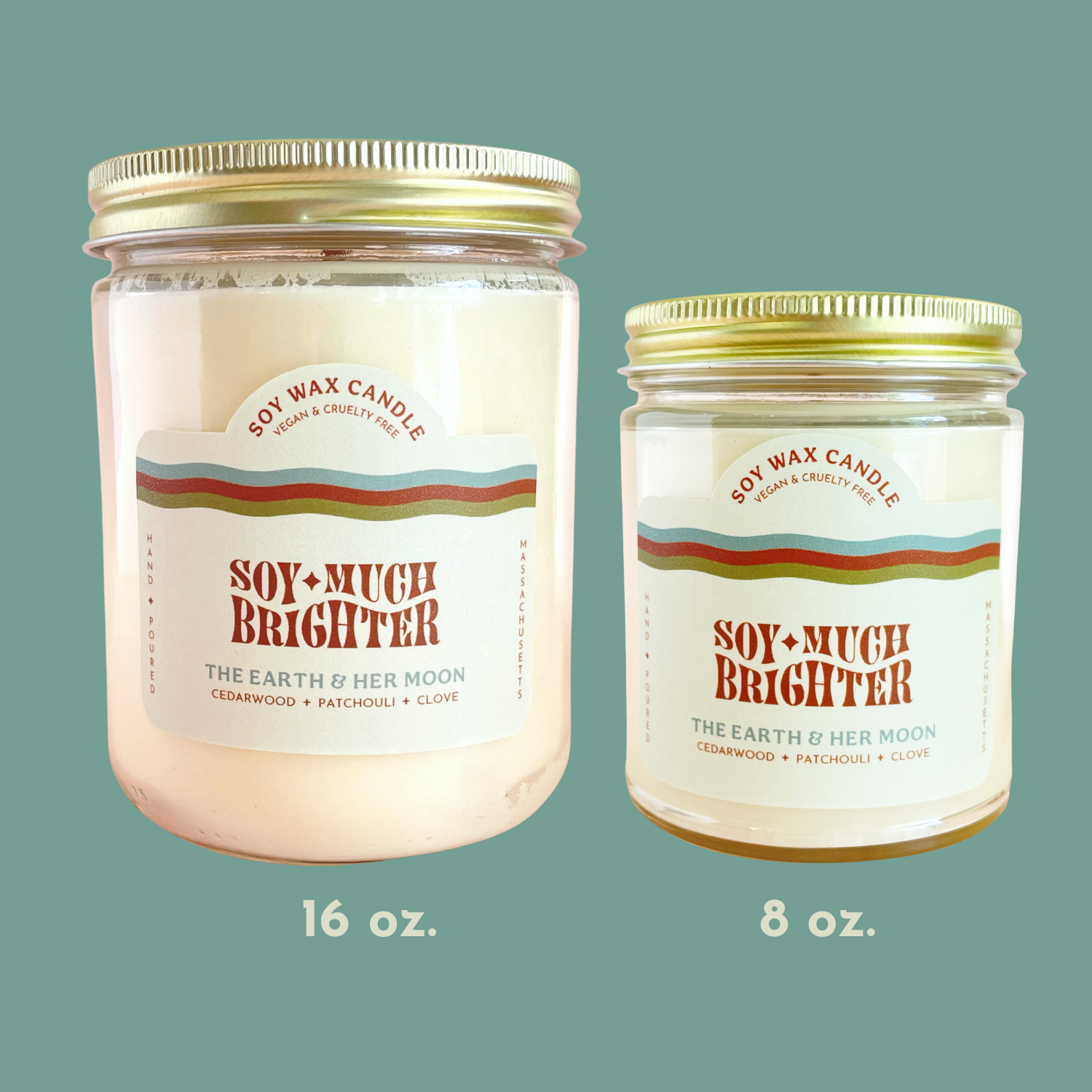 Soy Much Brighter Candle Co. - Vente Bougie en bocal - La Terre et sa lune//Bougie en cire de soja non toxique2