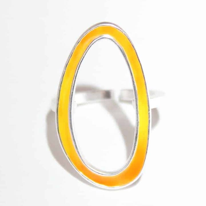 Yellow & Orange Oval Adrianne Ring for wholesale by Sylca Designs