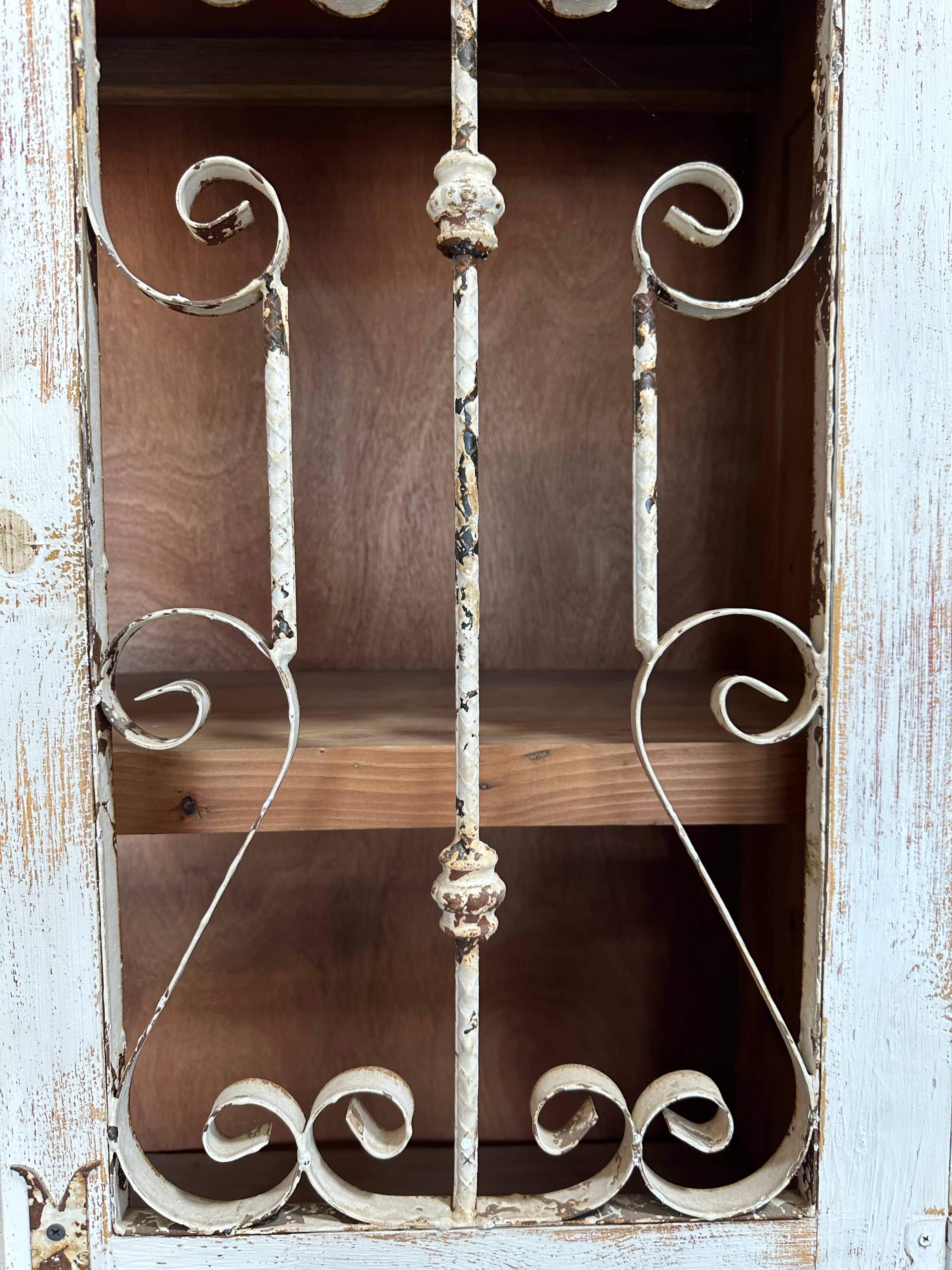 My Amigos Imports - Vente Armoire - Armoire double rustique en bois avec vitrine 112x51x183 cm2