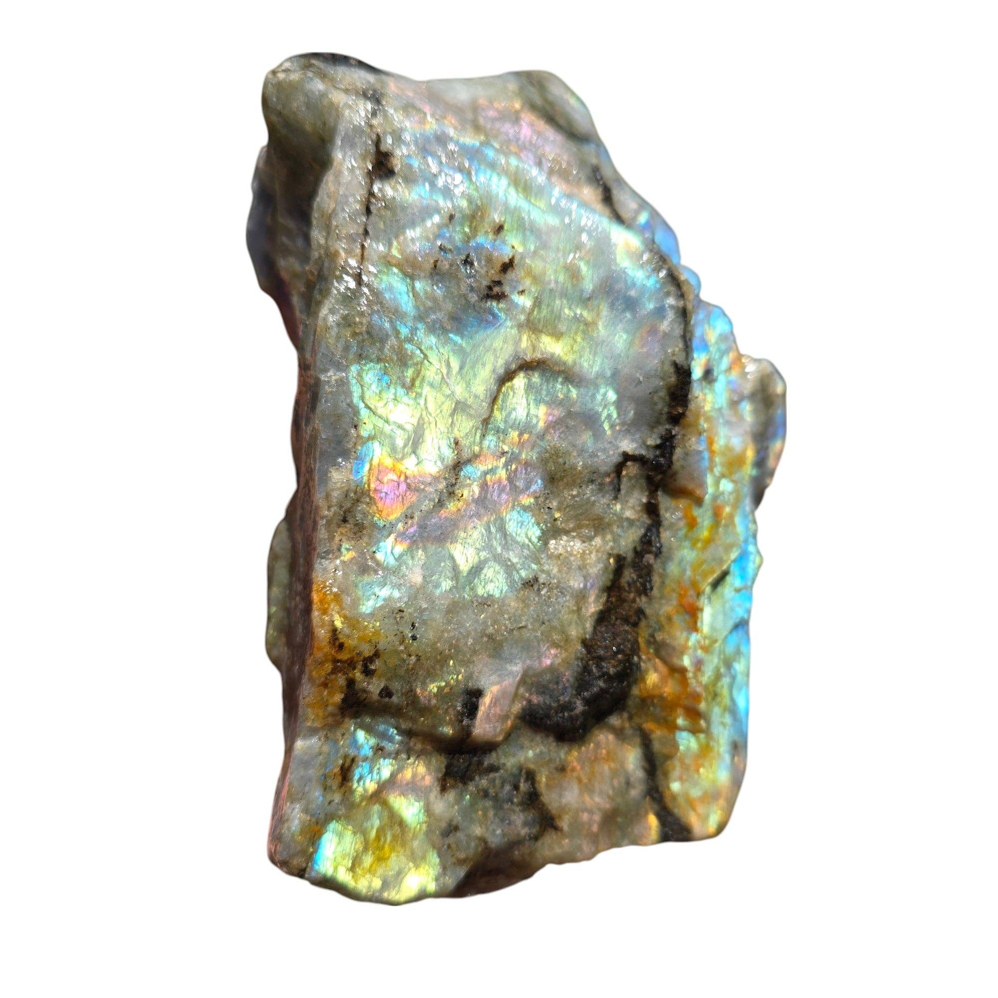 Lapidary Central – wholesale Spiritual stone/crystal – Labradorite Rough Chunk – Madagascar Flash with Rare Pink & Purple0