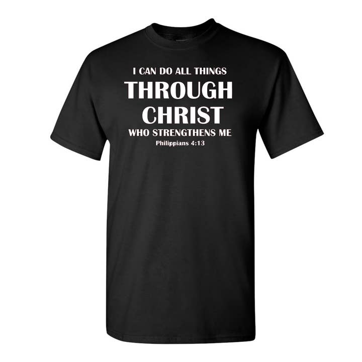 Love Ann Joy Apparel, LLC - Vendita all'ingrosso Maglietta serigrafata - Uomo - Maglietta cristiana I can do all things through Christ1