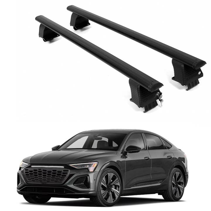 ERKUL Roof Rack Crossbars For AUDI Q8 E-TRON SPORTBACK 2024-2025 Naked Roof Aluminum Black for wholesale by Erkul Auto USA