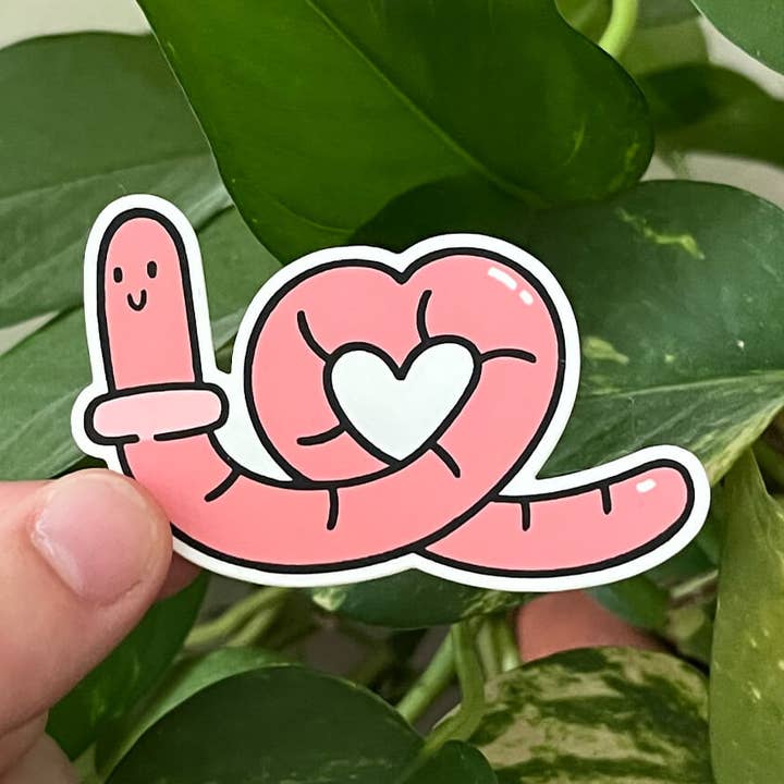 Worm klistermärke för wholesale av Moth Mart