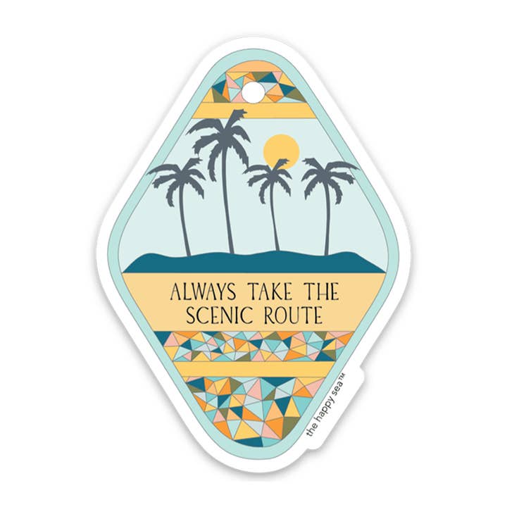 4" Scenic Route Vinyl Sticker for wholesale by The Happy Sea