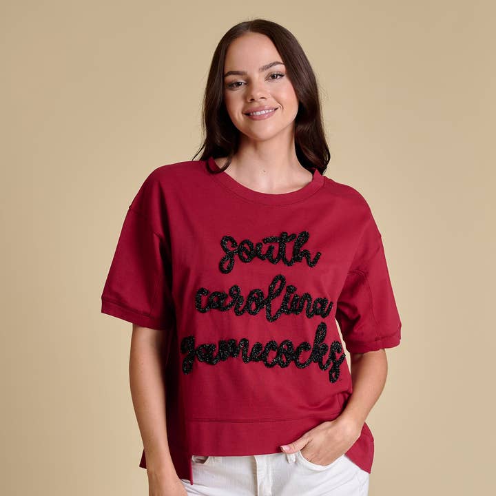 The Glitter Script Boxy Top | South Carolina for wholesale by Stewart Simmons