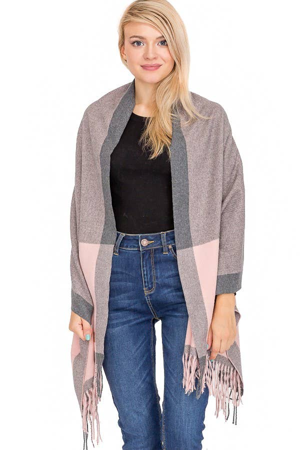 Cap Zone – wholesale Scarf – Women's – Classy Plaid Over Sized Virgin Wool Fuzzy Scarves6