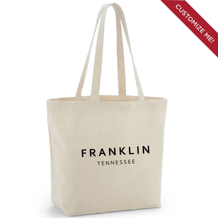 Your City and State - Custom Printed Charlie Tote Bag for wholesale by Upper Lake Tote Bags