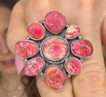 Krush Kandy - Wholesale Cocktail/Statement Ring - Desert Heat Jasper Cluster Rings MADE TO ORDER11