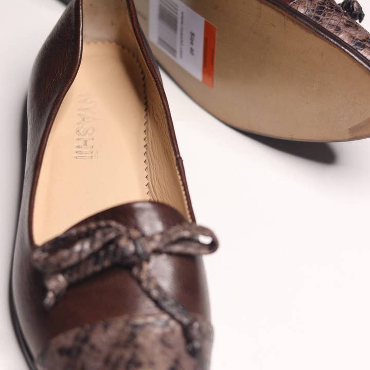 Nyashii – Engroshandel Flade sko - Dame – Fru Alice - Brun slange X Nyashii