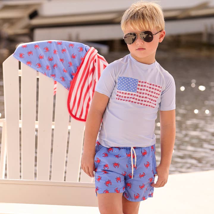 Sugar Bee Clothing - Wholesale Swim Shorts - Kids - Boys Swimwear - Compression Swim Shorts - Coastal Crab